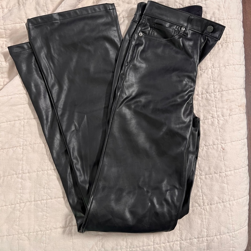 Leather 70s flare pants from gap NWT
